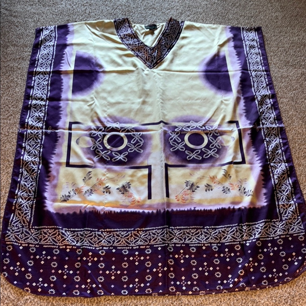 Gorgeous Purple and Cream Patterned Kaftan